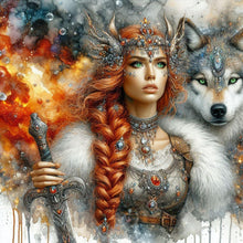 Load image into Gallery viewer, Beauty And The Wolf 40*40CM Full Round Drill Diamond Painting Drill Diamond Painting
