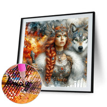 Load image into Gallery viewer, Beauty And The Wolf 40*40CM Full Round Drill Diamond Painting Drill Diamond Painting
