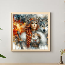 Load image into Gallery viewer, Beauty And The Wolf 40*40CM Full Round Drill Diamond Painting Drill Diamond Painting
