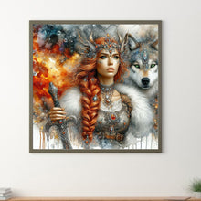 Load image into Gallery viewer, Beauty And The Wolf 40*40CM Full Round Drill Diamond Painting Drill Diamond Painting
