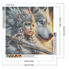 Load image into Gallery viewer, Beauty And The Wolf 40*40CM Full Round Drill Diamond Painting Drill Diamond Painting
