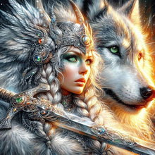 Load image into Gallery viewer, Beauty And The Wolf 40*40CM Full Round Drill Diamond Painting Drill Diamond Painting
