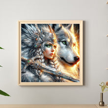 Load image into Gallery viewer, Beauty And The Wolf 40*40CM Full Round Drill Diamond Painting Drill Diamond Painting
