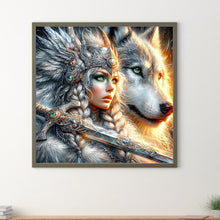 Load image into Gallery viewer, Beauty And The Wolf 40*40CM Full Round Drill Diamond Painting Drill Diamond Painting
