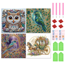 Load image into Gallery viewer, Owl Bird Carriage 30*30CM Special Shaped Drill Diamond Painting Drill Diamond Painting
