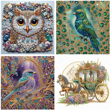 Load image into Gallery viewer, Owl Bird Carriage 30*30CM Special Shaped Drill Diamond Painting Drill Diamond Painting
