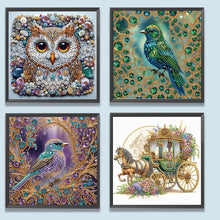 Load image into Gallery viewer, Owl Bird Carriage 30*30CM Special Shaped Drill Diamond Painting Drill Diamond Painting
