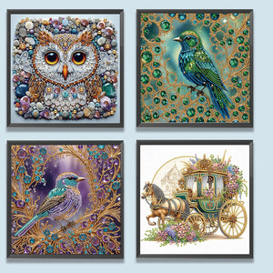 Owl Bird Carriage 30*30CM Special Shaped Drill Diamond Painting Drill Diamond Painting