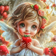 Load image into Gallery viewer, Strawberry Flower Angel Girl 40*40CM Full Round Drill Diamond Painting Drill Diamond Painting
