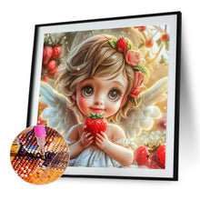 Load image into Gallery viewer, Strawberry Flower Angel Girl 40*40CM Full Round Drill Diamond Painting Drill Diamond Painting
