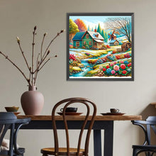 Load image into Gallery viewer, River Flowers House 40*40CM Full Round Drill Diamond Painting Drill Diamond Painting
