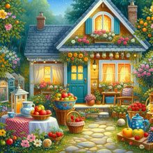 Load image into Gallery viewer, Flowers And Fruits House Front Yard 40*40CM Full Round Drill Diamond Painting Drill Diamond Painting
