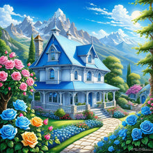 Load image into Gallery viewer, Rose Blue Villa 40*40CM Full Round Drill Diamond Painting Drill Diamond Painting
