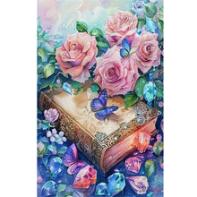 Load image into Gallery viewer, Crystal Flower Book Butterfly 40*60CM Full Round Drill Diamond Painting Drill Diamond Painting
