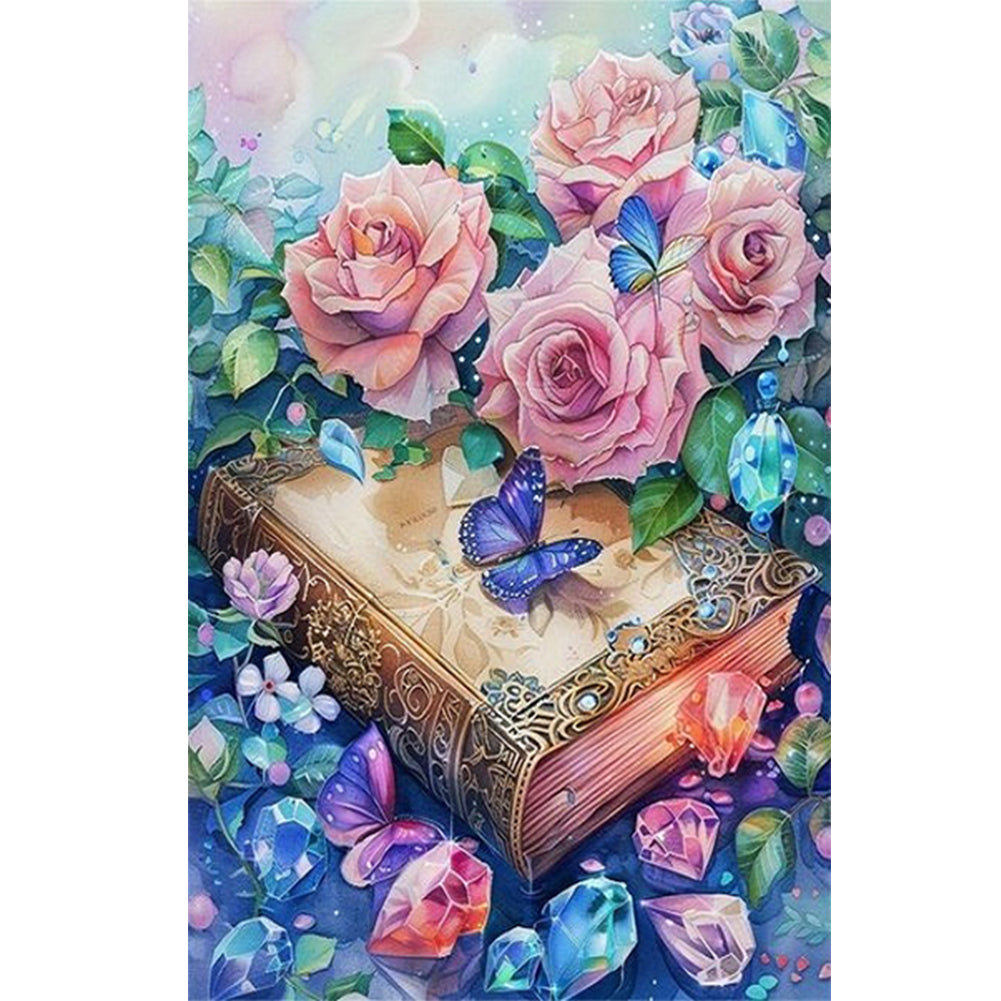 Crystal Flower Book Butterfly 40*60CM Full Round Drill Diamond Painting Drill Diamond Painting