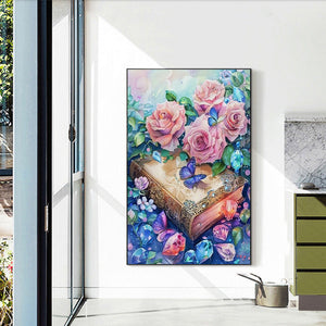 Crystal Flower Book Butterfly 40*60CM Full Round Drill Diamond Painting Drill Diamond Painting