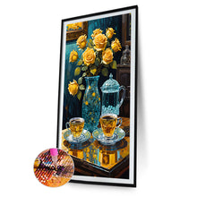 Load image into Gallery viewer, Yellow Rose Tea Set 40*70CM Full Round Drill Diamond Painting Drill Diamond Painting
