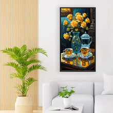 Load image into Gallery viewer, Yellow Rose Tea Set 40*70CM Full Round Drill Diamond Painting Drill Diamond Painting
