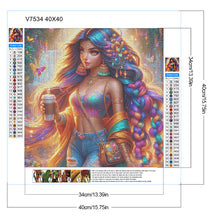 Load image into Gallery viewer, Girl With Braided Hair 40*40CM Full Round Drill Diamond Painting Drill Diamond Painting
