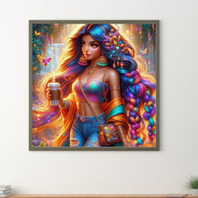 Load image into Gallery viewer, Girl With Braided Hair 40*40CM Full Round Drill Diamond Painting Drill Diamond Painting
