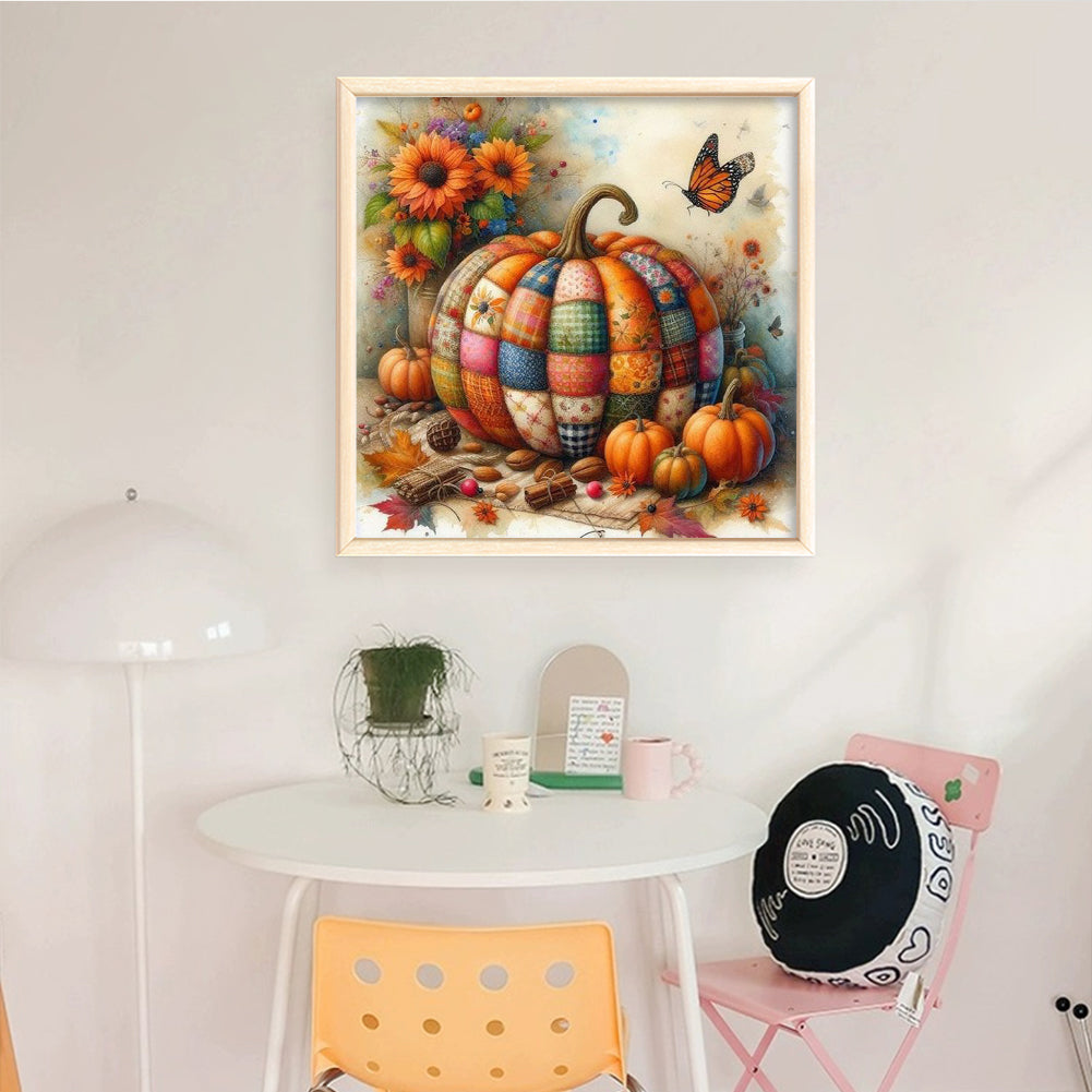 Colorful Pumpkins - Full 11CT Stamped Cross Stitch 40x40CM - Huacan