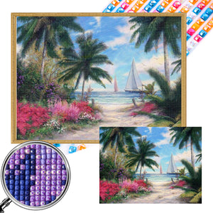 Seaside 40*30CM Full AB Square Drill Diamond Painting Drill Diamond Painting