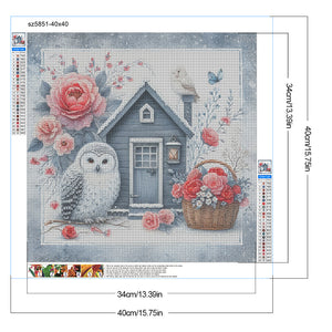 Garden Owl 40*40CM Full Round Drill Diamond Painting Drill Diamond Painting