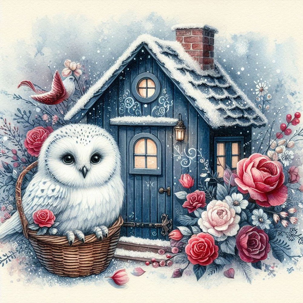 Garden Owl 40*40CM Full Round Drill Diamond Painting Drill Diamond Painting