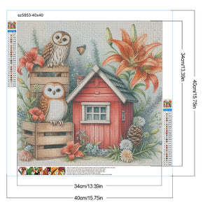 Garden Owl 40*40CM Full Round Drill Diamond Painting Drill Diamond Painting