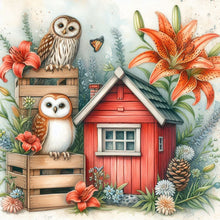 Load image into Gallery viewer, Garden Owl 40*40CM Full Round Drill Diamond Painting Drill Diamond Painting
