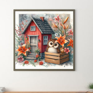 Garden Owl 40*40CM Full Round Drill Diamond Painting Drill Diamond Painting