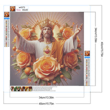 Load image into Gallery viewer, Yellow Rose Jesus 40*40CM Full Round Drill Diamond Painting Drill Diamond Painting
