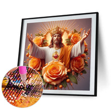 Load image into Gallery viewer, Yellow Rose Jesus 40*40CM Full Round Drill Diamond Painting Drill Diamond Painting
