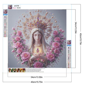 Virgin And Rose 40*40CM Full Round Drill Diamond Painting Drill Diamond Painting