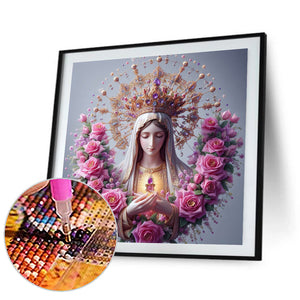 Virgin And Rose 40*40CM Full Round Drill Diamond Painting Drill Diamond Painting