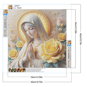 Yellow Rose And Virgin 40*40CM Full Round Drill Diamond Painting Drill Diamond Painting