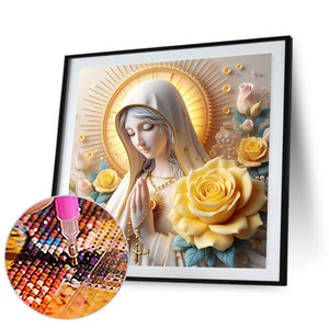 Yellow Rose And Virgin 40*40CM Full Round Drill Diamond Painting Drill Diamond Painting