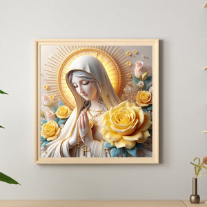 Yellow Rose And Virgin 40*40CM Full Round Drill Diamond Painting Drill Diamond Painting