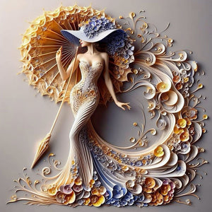 Temperament Girl 40*40CM Full Round Drill Diamond Painting Drill Diamond Painting