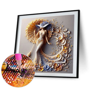 Temperament Girl 40*40CM Full Round Drill Diamond Painting Drill Diamond Painting