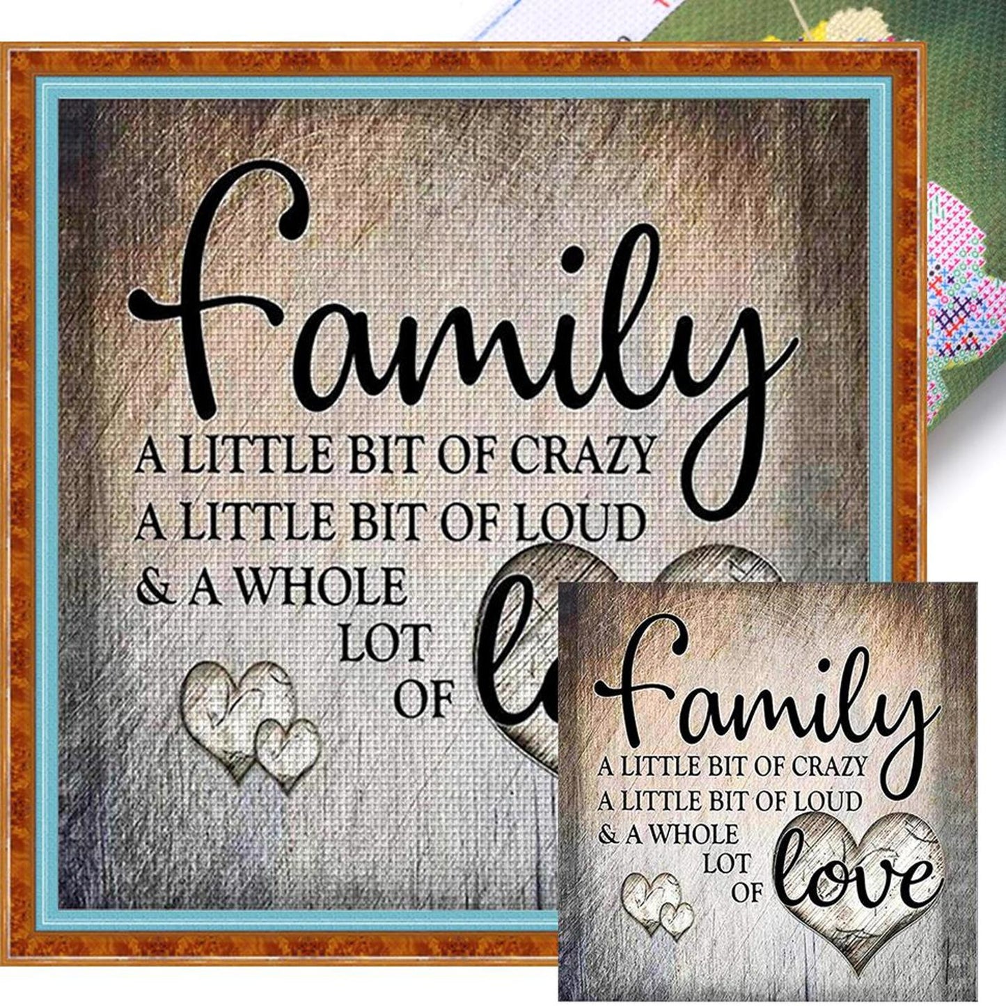 Love From Home - Full 14CT Stamped Cross Stitch 40x40CM - Huacan