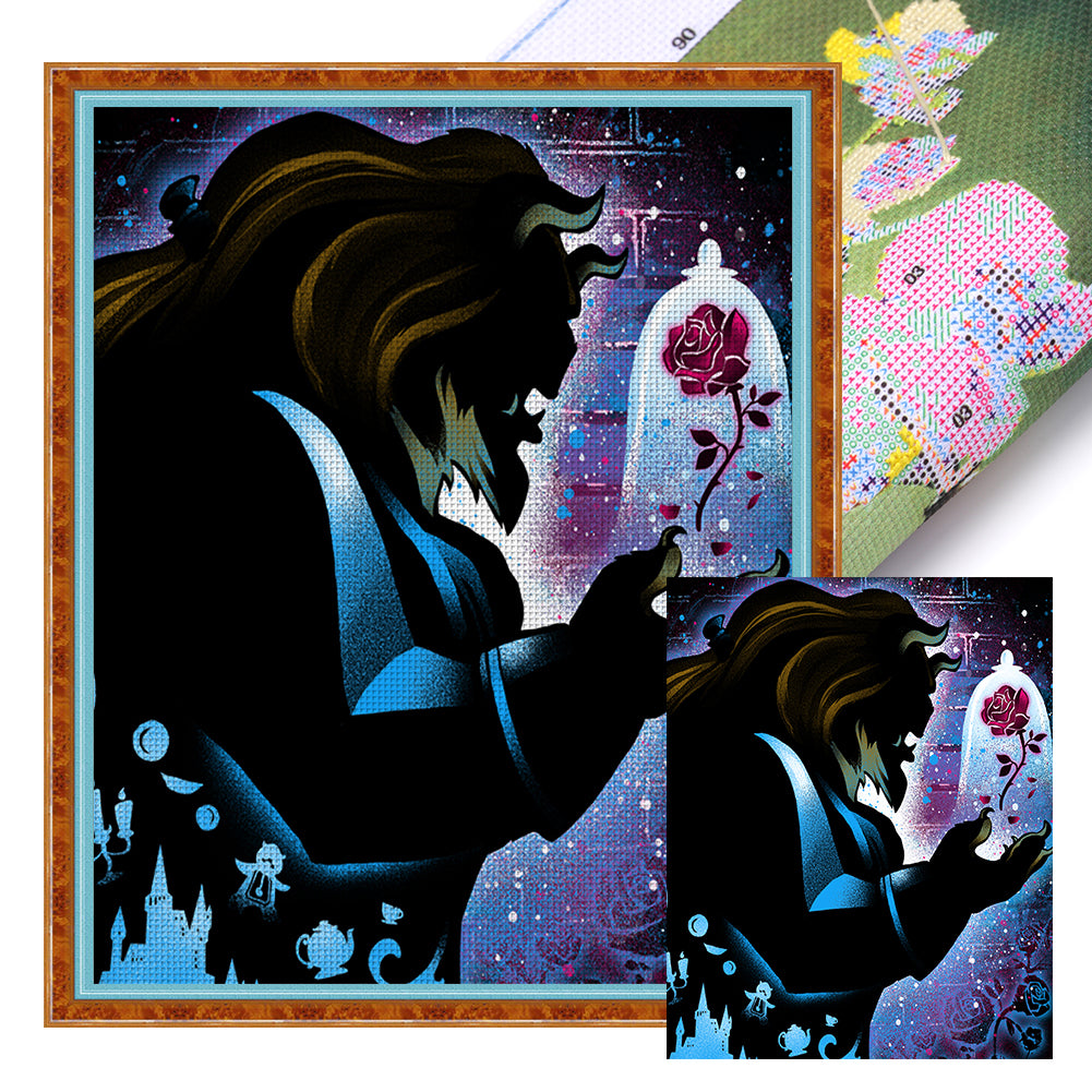 Huancan - Disney - Beauty And The Beast - 40*50CM 14CT 2 Stamped Cross Stitch