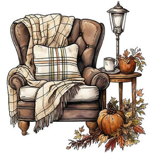 Pumpkin Sofa 30*30CM(Canvas) Full Round Drill Diamond Painting