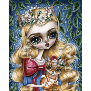 Fox Blonde Girl 40*50CM(Canvas) Full Round Drill Diamond Painting
