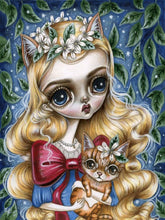 Load image into Gallery viewer, Fox Blonde Girl 40*50CM Full Round Drill Diamond Painting Drill Diamond Painting
