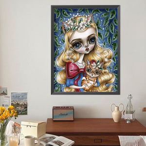 Fox Blonde Girl 40*50CM Full Round Drill Diamond Painting Drill Diamond Painting