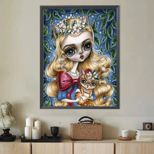 Fox Blonde Girl 40*50CM Full Round Drill Diamond Painting Drill Diamond Painting