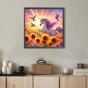 Hummingbirds And Unicorns 40*40CM Full AB Round Drill Diamond Painting Drill Diamond Painting