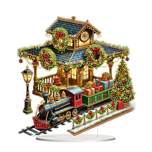 Load image into Gallery viewer, Acrylic Special Shape Christmas Train Station Diamond Desktop Ornaments

