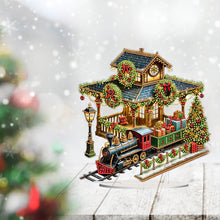 Load image into Gallery viewer, Acrylic Special Shape Christmas Train Station Diamond Desktop Ornaments
